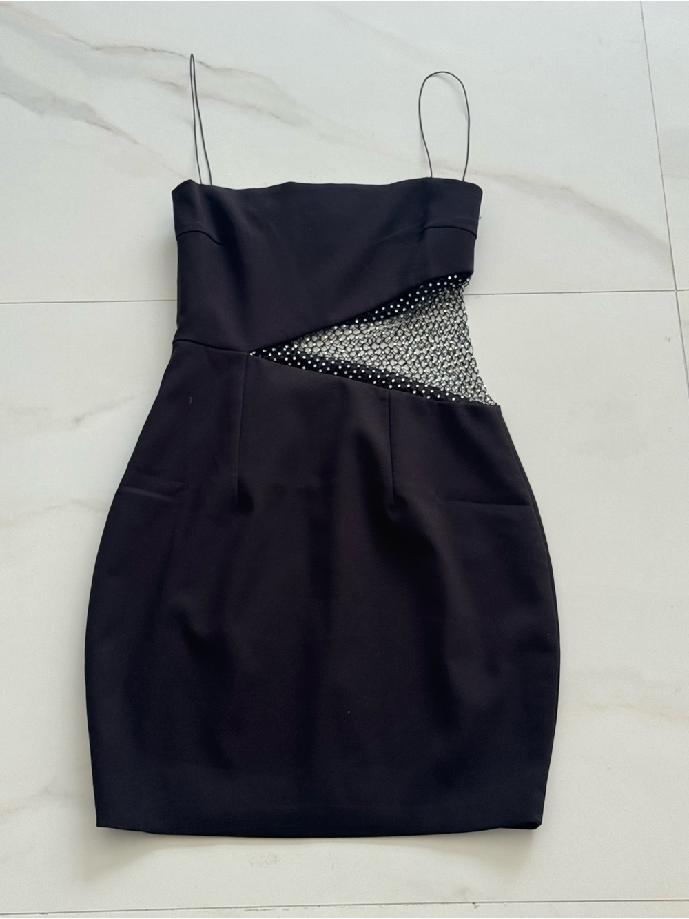 Meshki Black Mini Dress with Sparkling Cutout